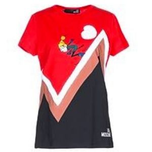 NWT-LOVE MOSCHINO Girl Skier Red Tshirt
